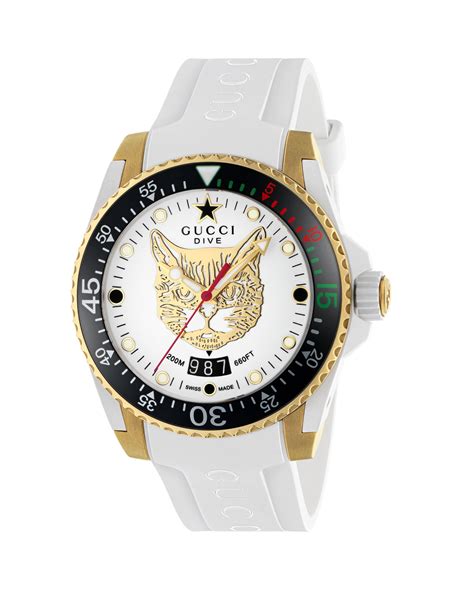 ladies gucci dive watch|Gucci 40mm Dive Watch w/ Rubber Strap, White .